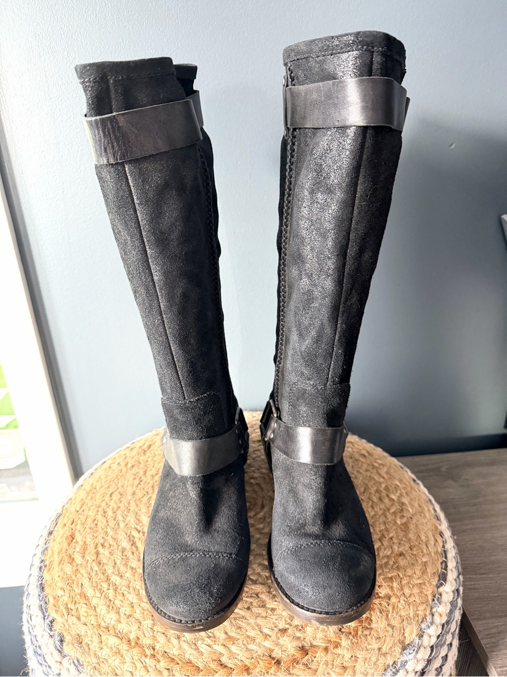 UGG Dree Black Suede Harness Riding Boots - Picture 4 of 12